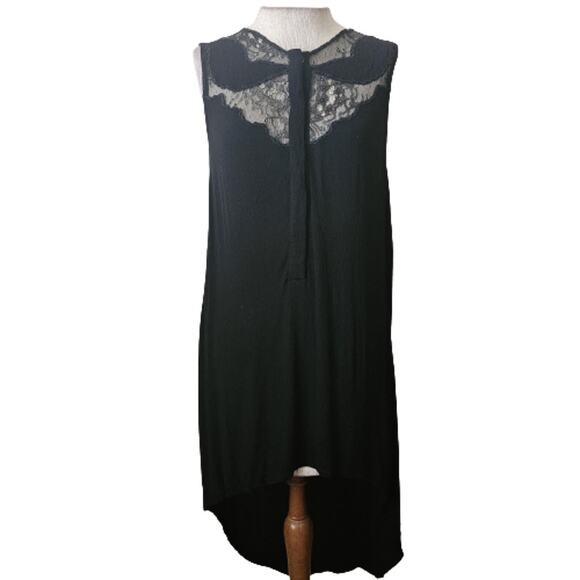 Shakuhachi Black Hi Lo  Dress with Lace Detail Size 4 - Picture 1 of 5